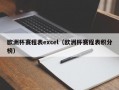 欧洲杯赛程表excel（欧洲杯赛程表积分榜）